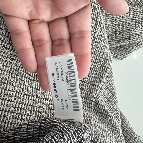 ZARA Wide Leg Knit Pants Size Medium Beige Blogger Fav Sweater Trouser Pull On - Picture 10 of 10